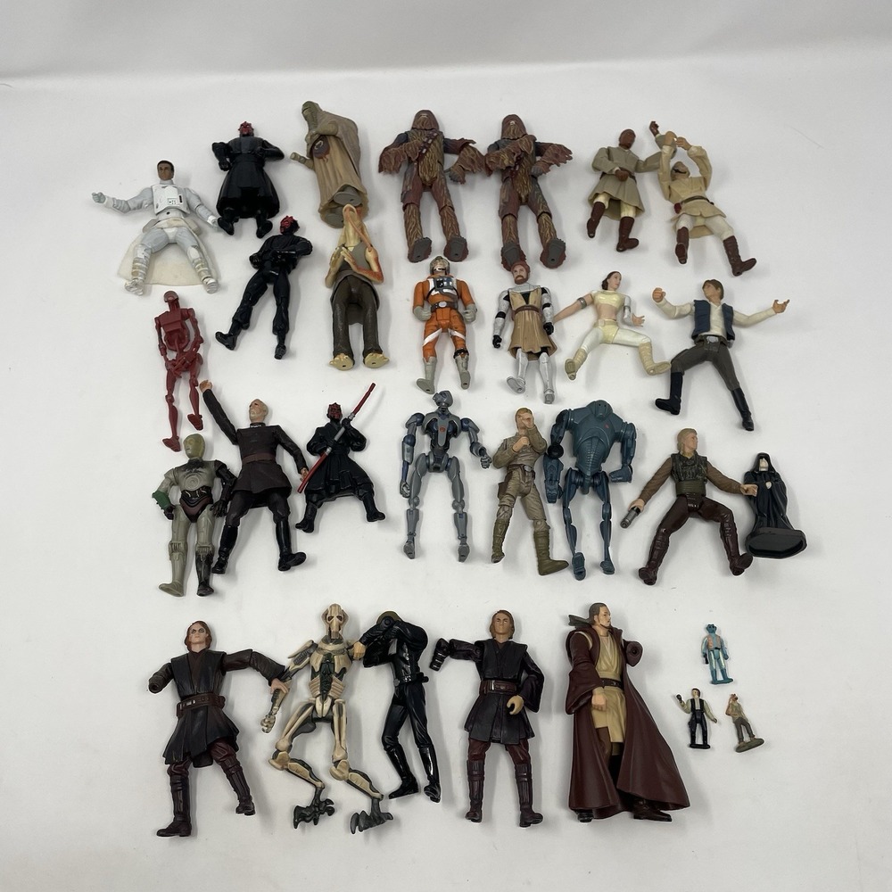 Star Wars Action Figures Lot of 30 Kenner Hasbro 3.75" 90s 2000s Anakin Grievous